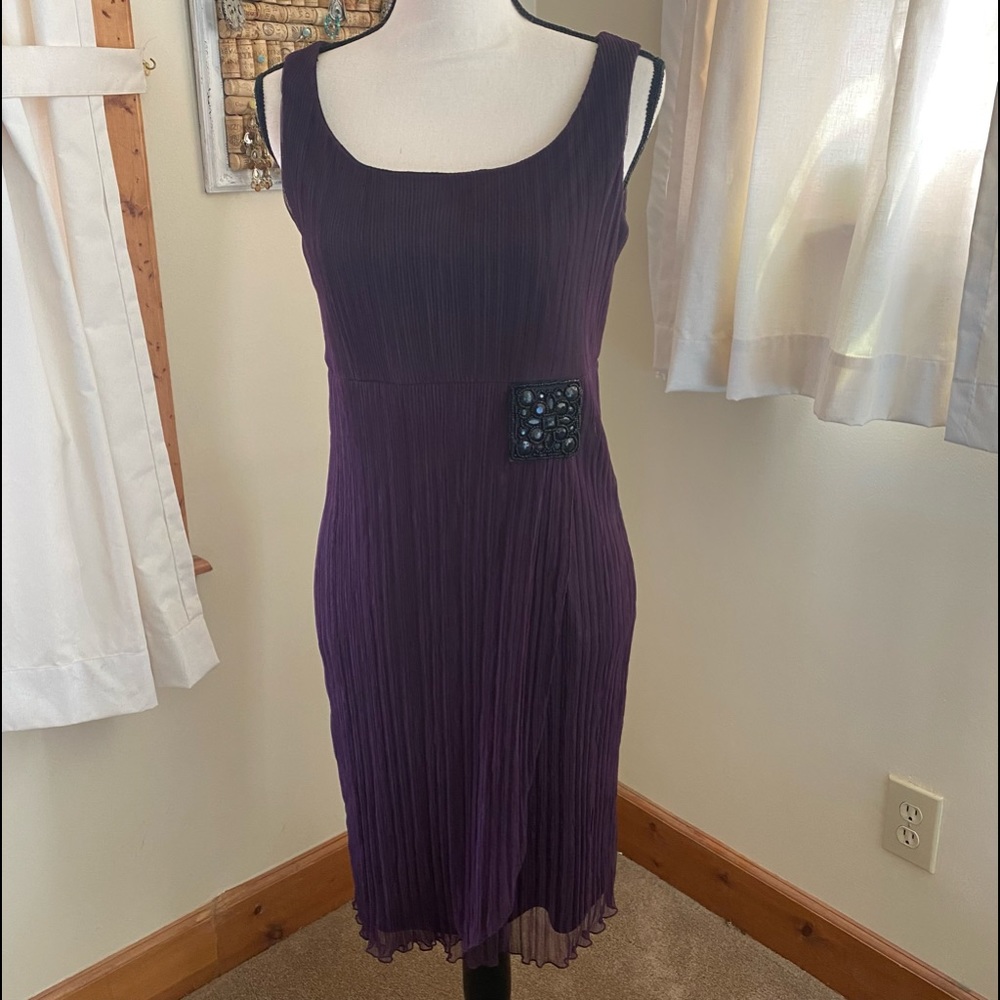 Tiana B. Plum Cocktail Dress W/Embellishment. Sz 8
